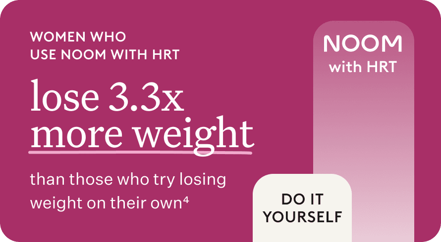Women who use Noom with HRT lose 3.3 times more weight than those who try losing weight on their own.