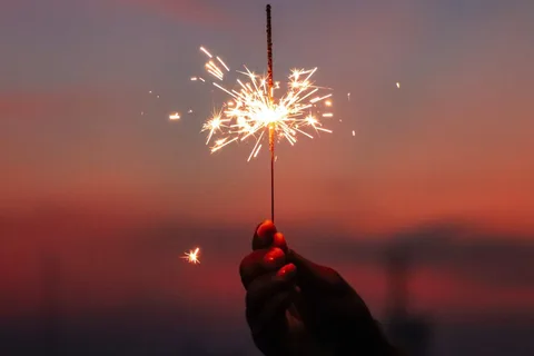 Brennende Wunderkerze