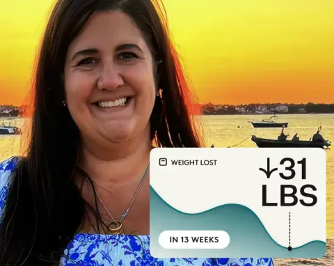 Sarah R. – Real Noom user. Lost 31 pounds in 13 weeks.