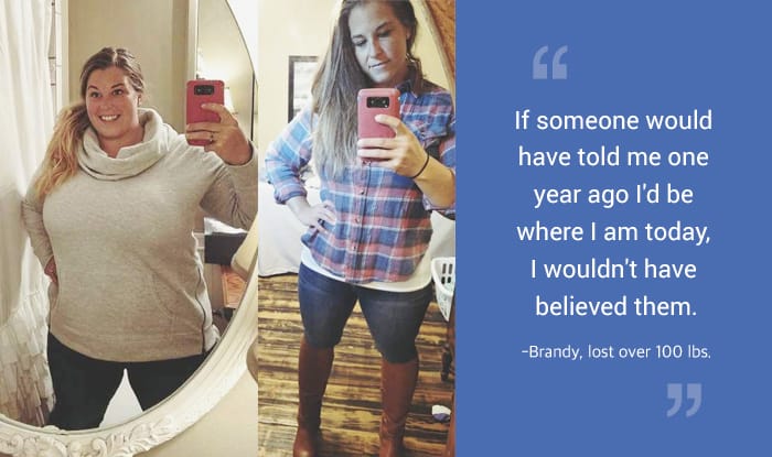 After a lifetime of struggling, Brandy lost over 100 pounds