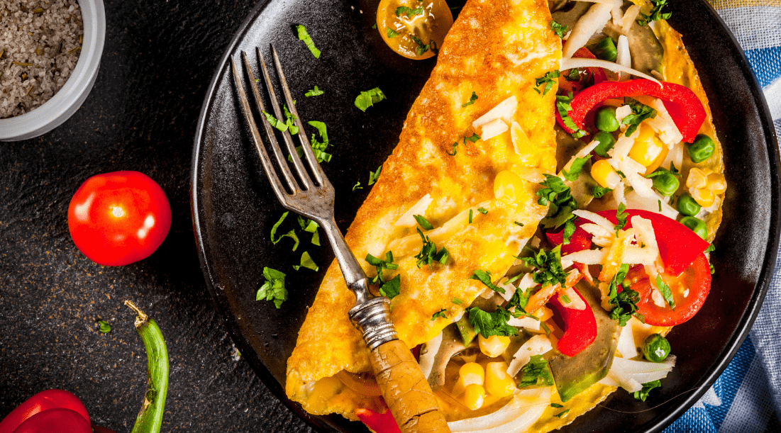 Omelette (tortilla francesa) con harina de garbanzo
