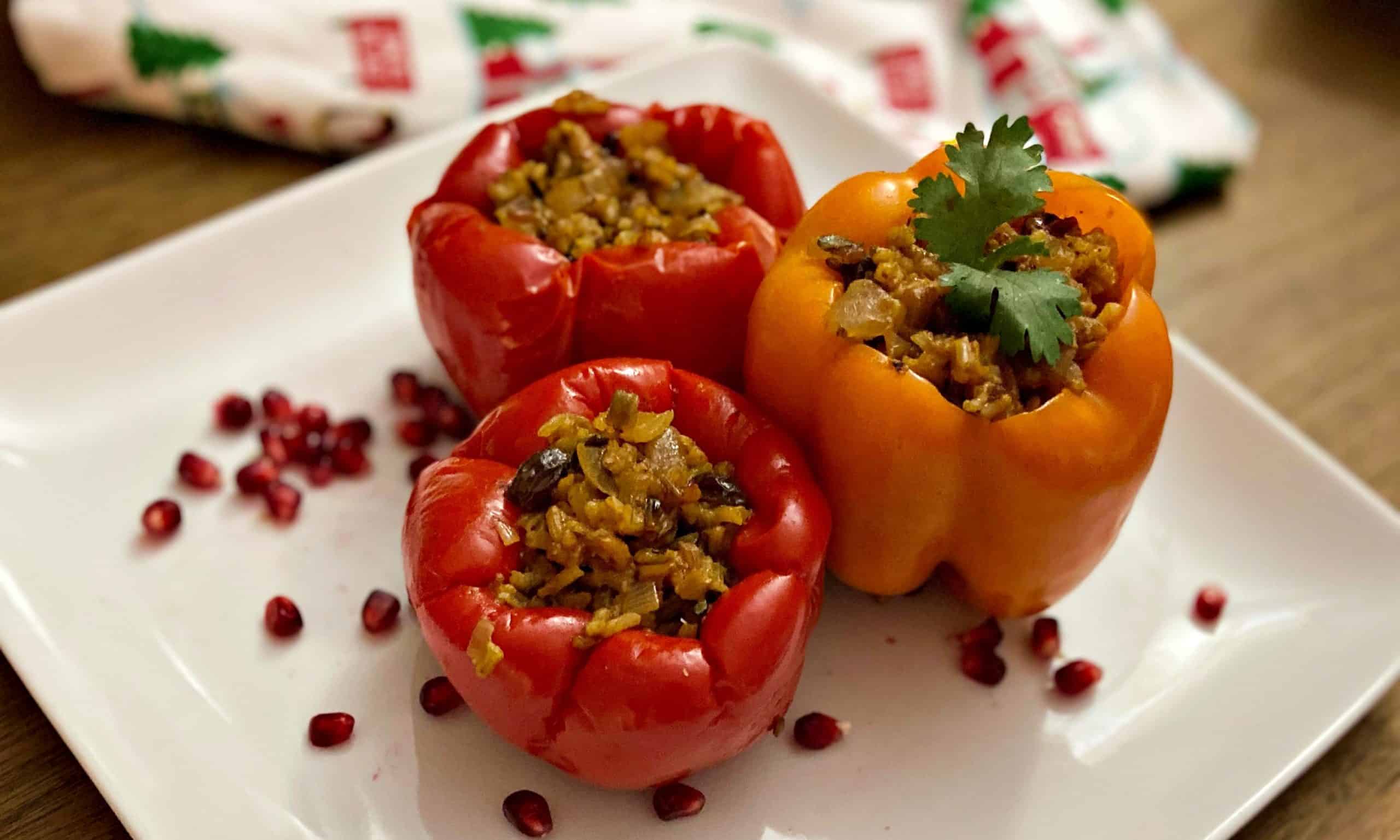 Pimientos rellenos con sabor a Navidad