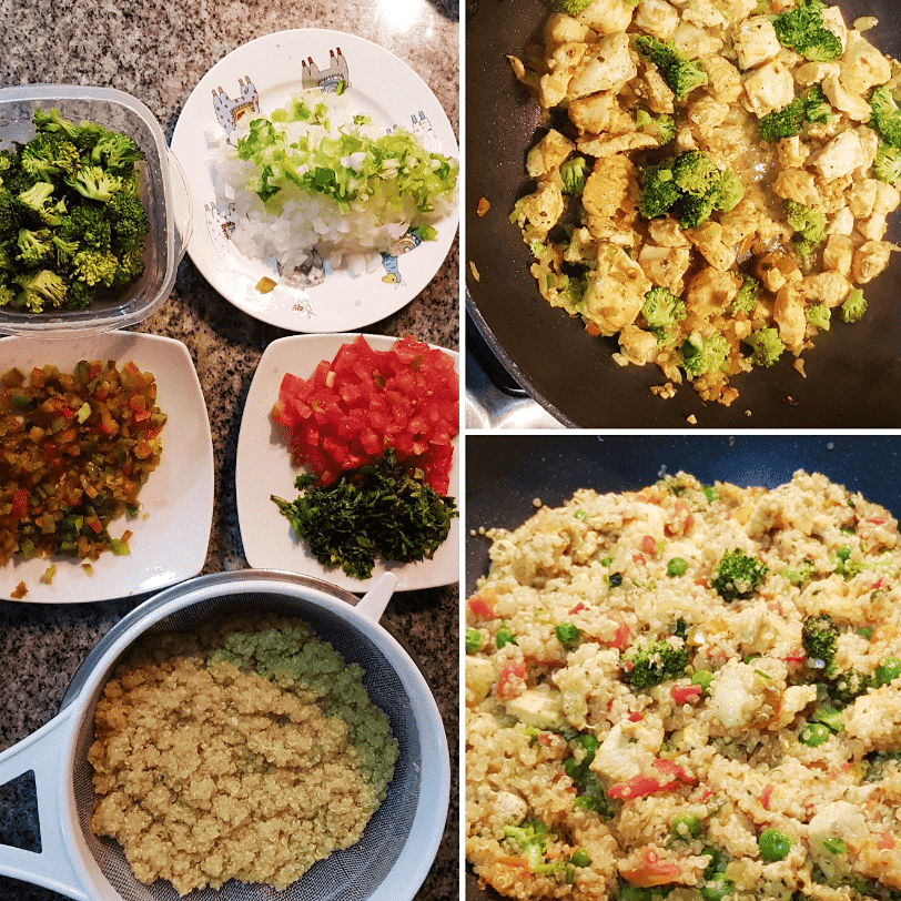 Quinua con pollo y vegetales
