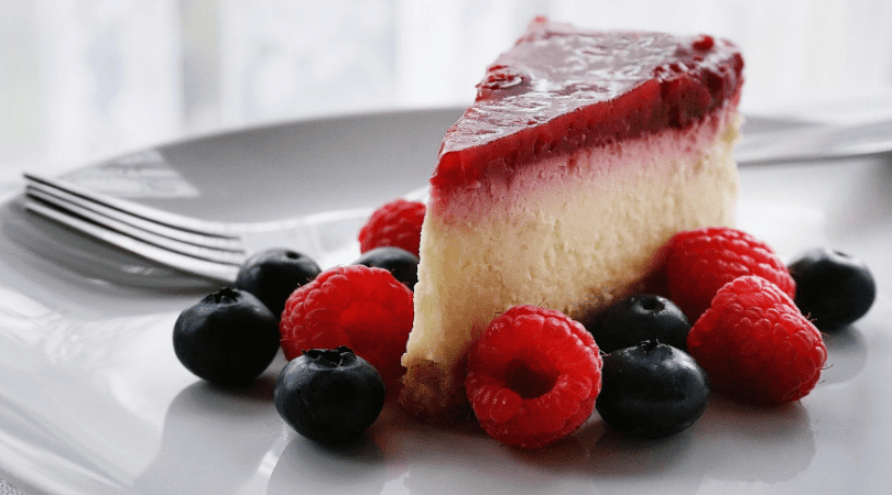 Tarta de queso y frambuesa baja en azúcar