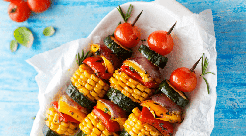 Brochetas de vegetales